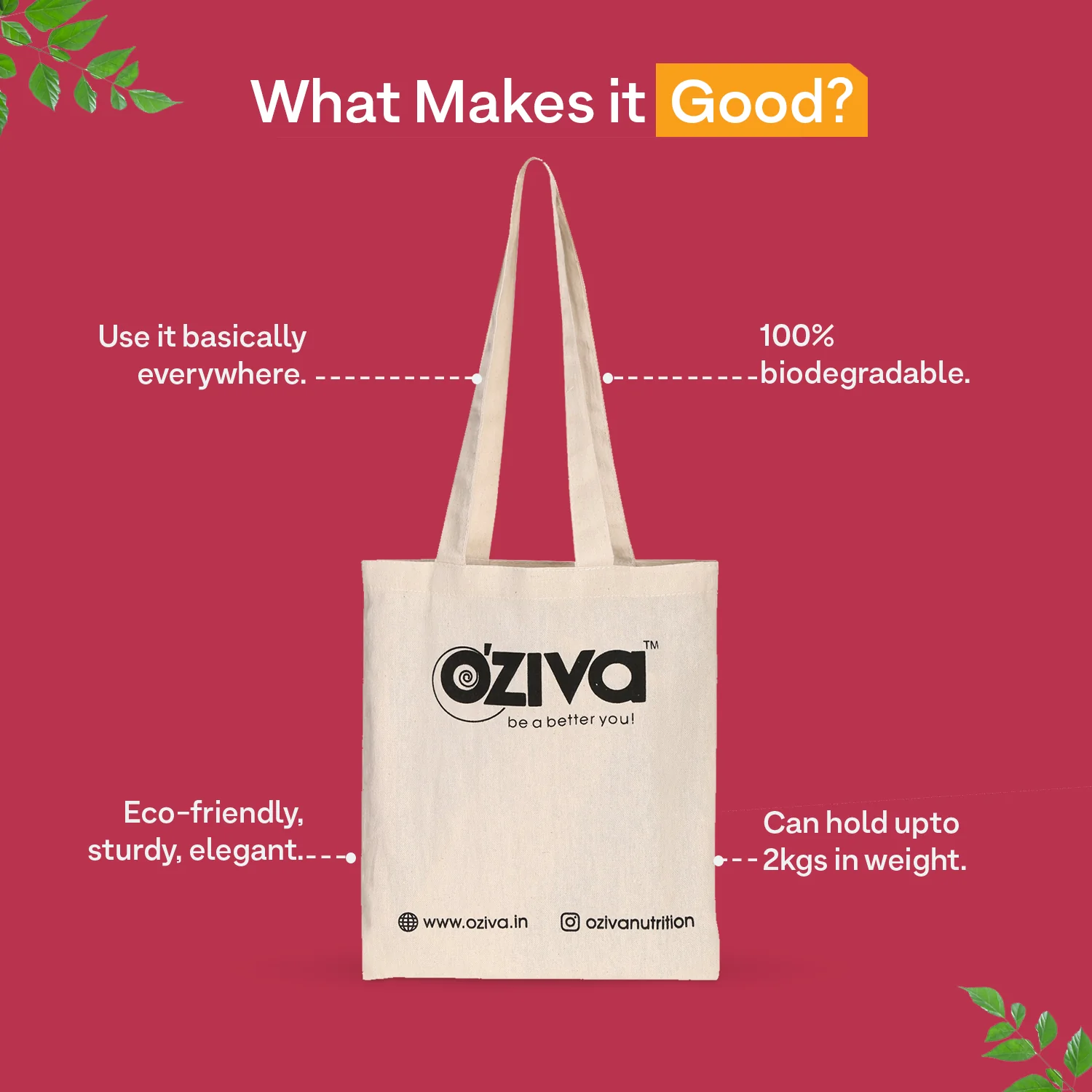 Ecofriendly Canvas Tote Bag, Beige - Image 3